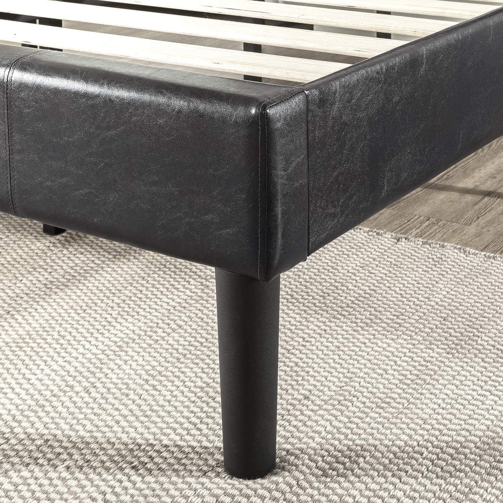 Faux Leather Upholstered Platform Bed Frame California King T159