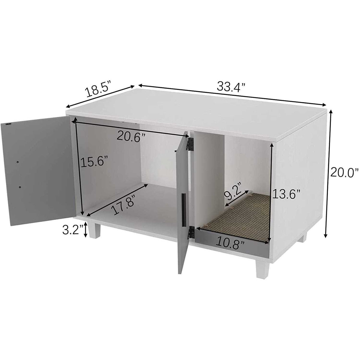 Cat Litter Box Enclosure with Scratch Pad Z23388