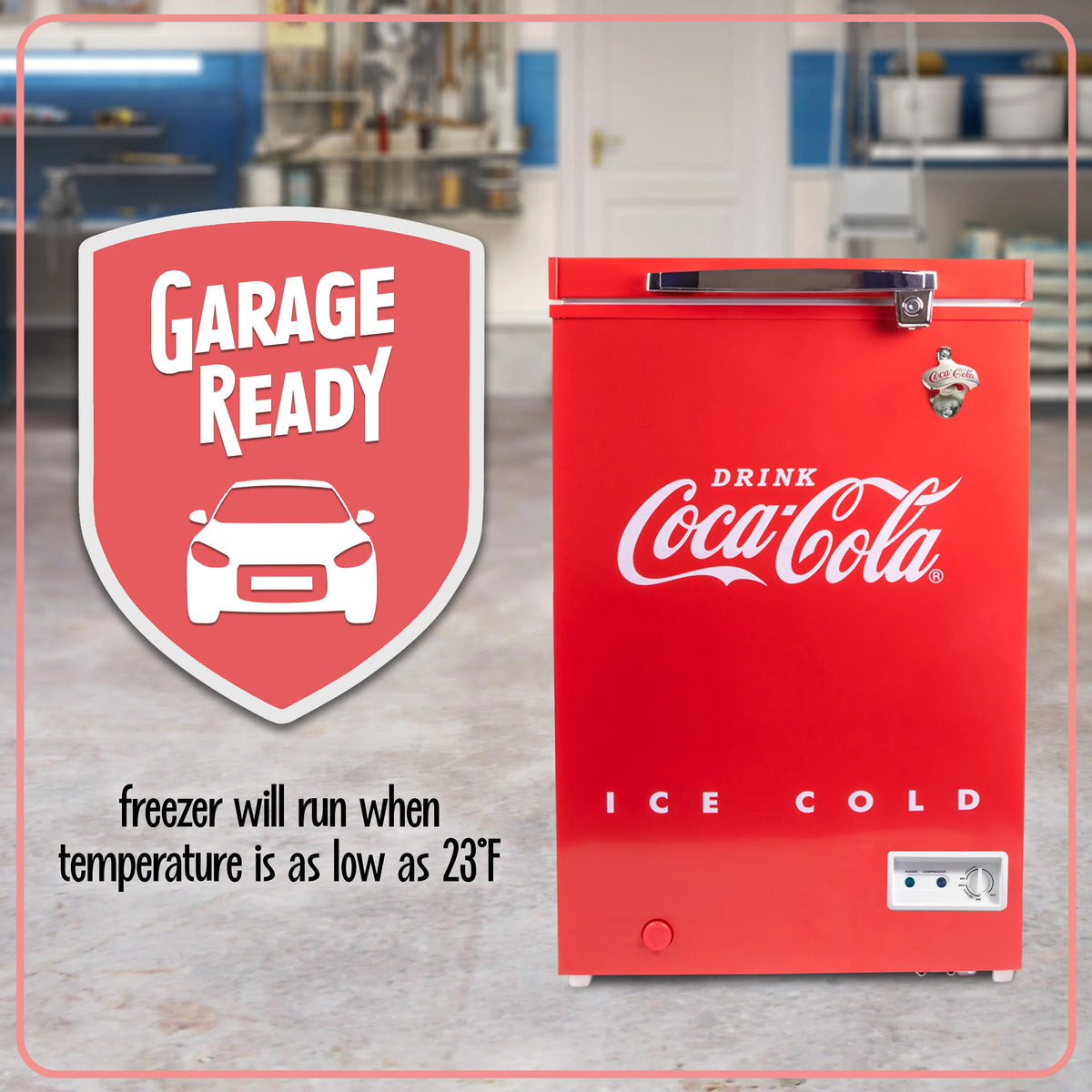 Red 3.5 Cu.Ft. Refrigerator & Chest Freezer F839