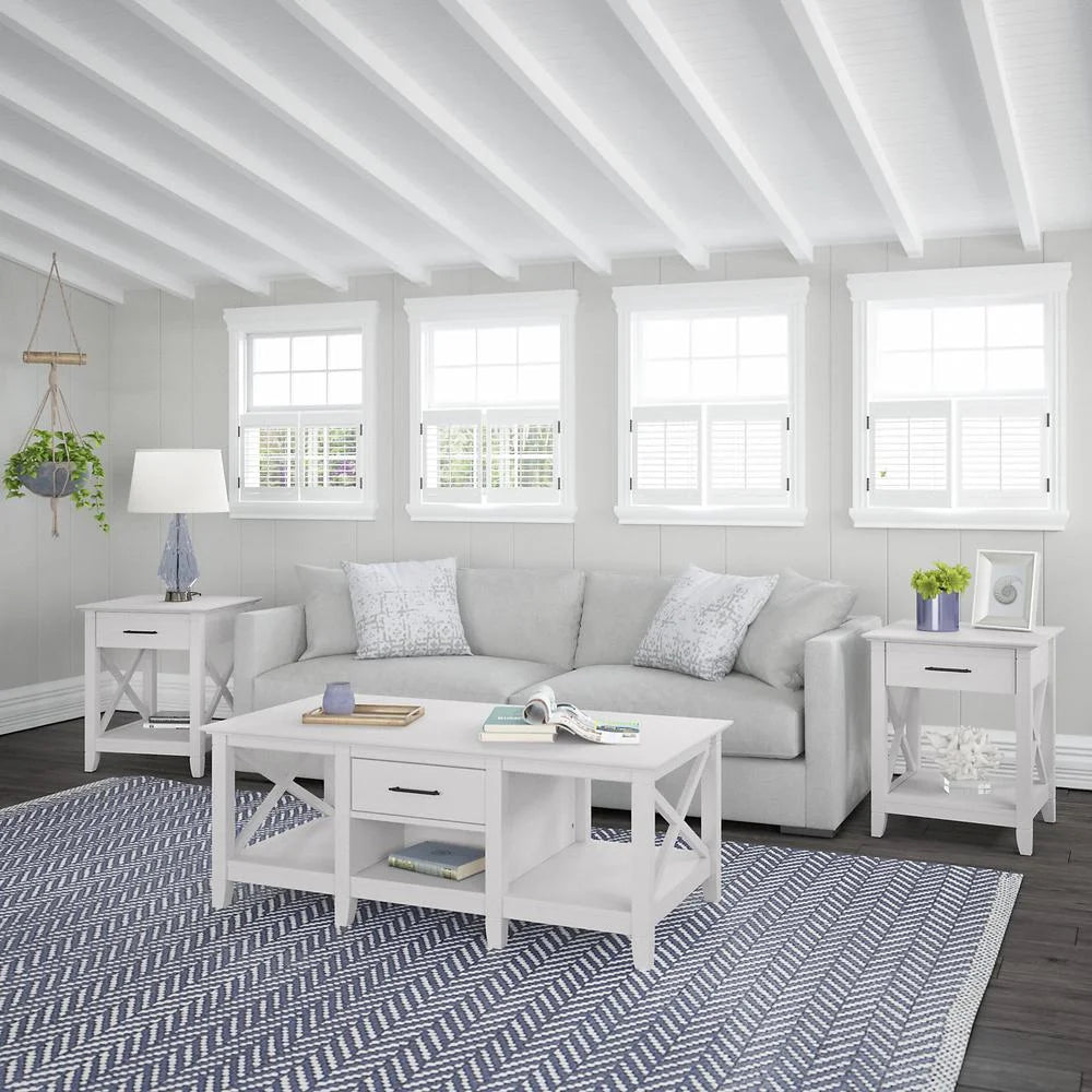 Pure White Oak Coffee Table with End Tables F46148