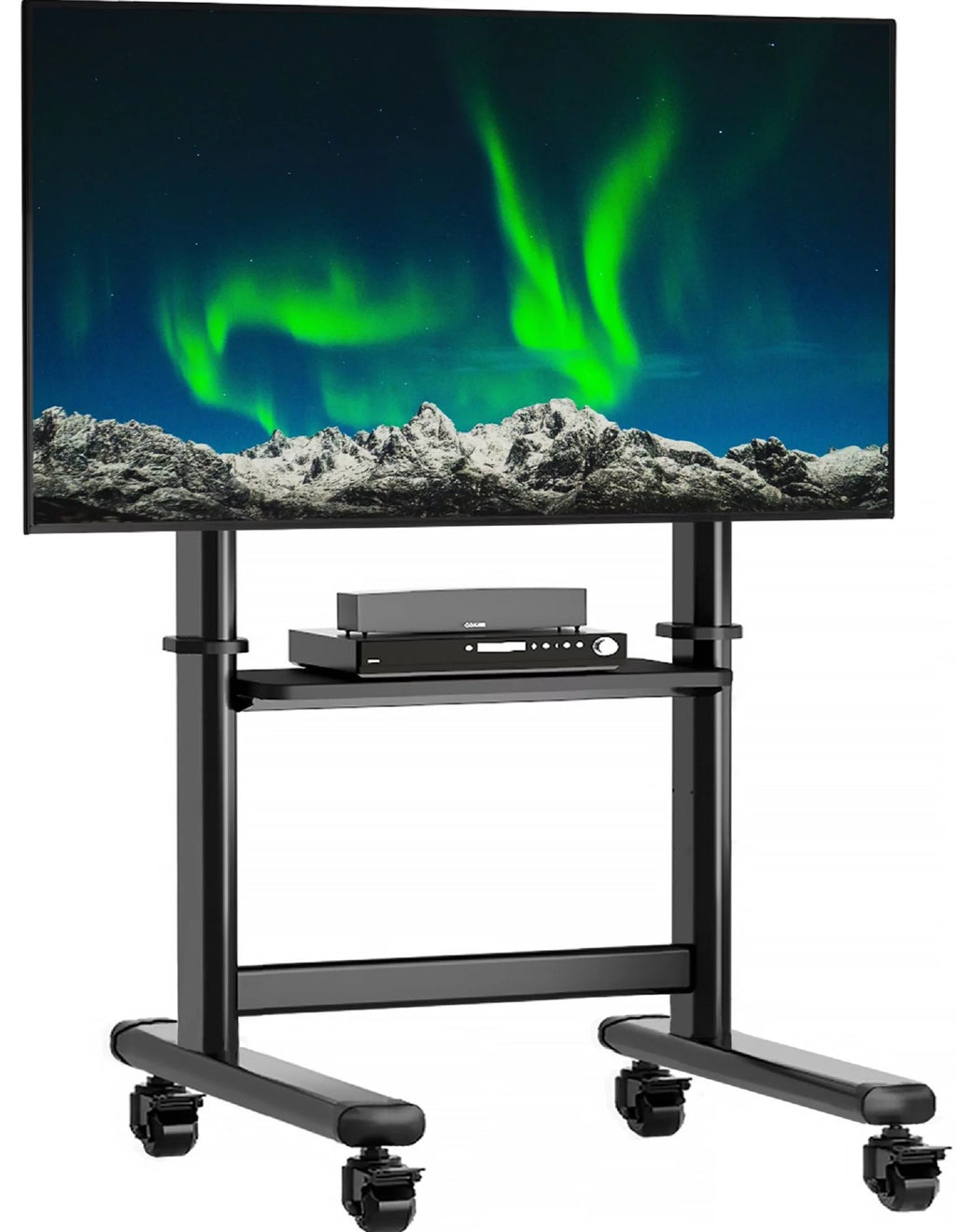 Black Rolling Mobile TV Stand for 55 to 90 inch Flat Screen TVs X51463
