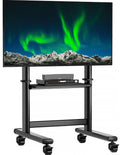 Black Rolling Mobile TV Stand for 55 to 90 inch Flat Screen TVs X51463