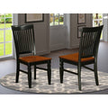 Black Wood Seat Chair with Slatted Back - Set of 2 K66599