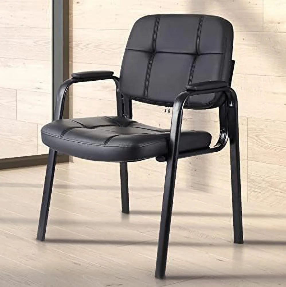 Black Bonded Leather Guest Chair 4 Pack F161
