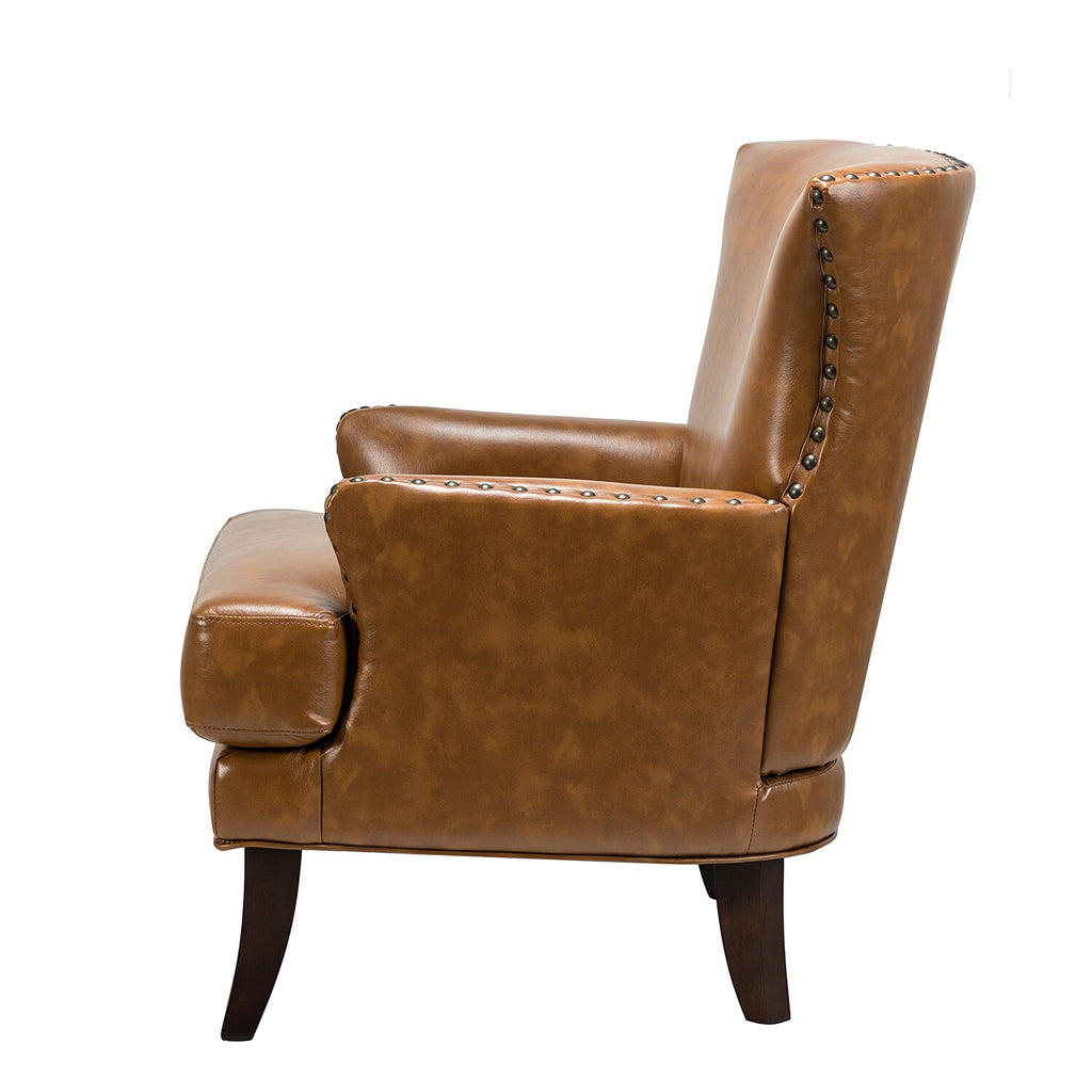 Traditional Wingback Upholstered ArmChair with Nailhead Trim O3285