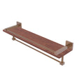 Brushed Bronze Ironwood Shelf with Gallery Rail and Towel Bar P646100