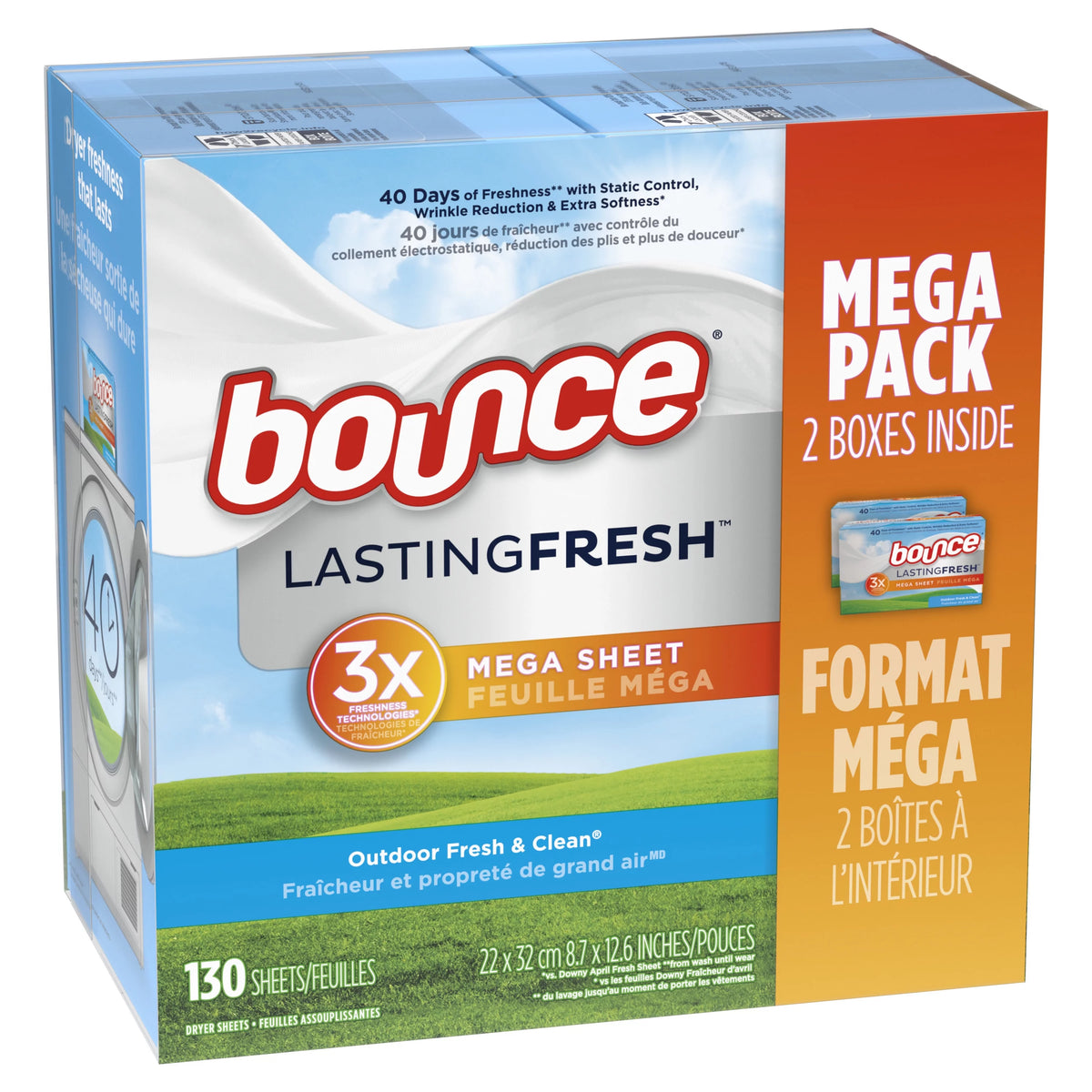 130 ct Outdoor Fresh Fabric Softener Sheets D595