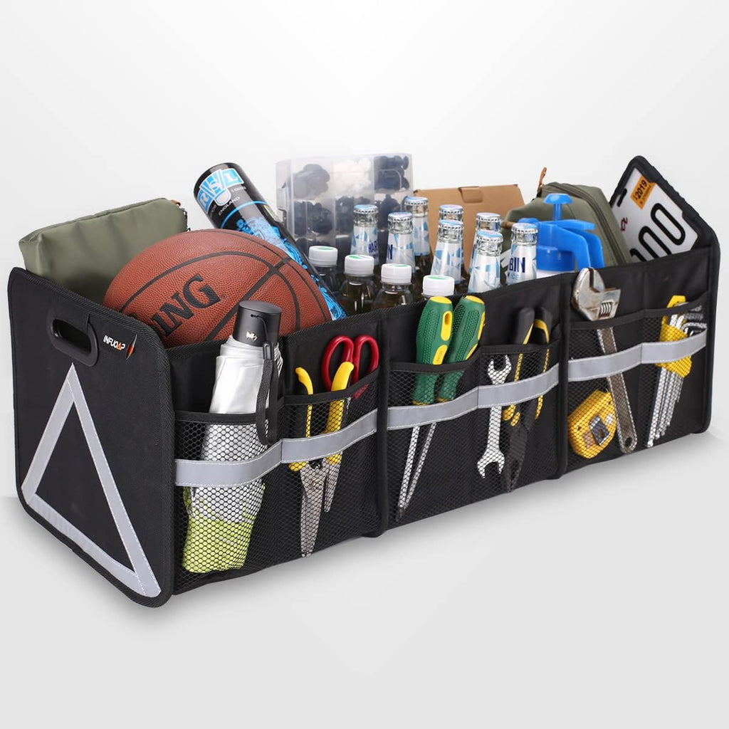 Foldable Trunk Organizer with Reflective Stripe, Pack of 2 J882