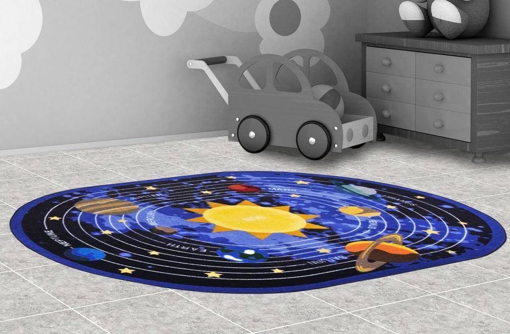 7'7"x22 Round Black Carpet Z13951