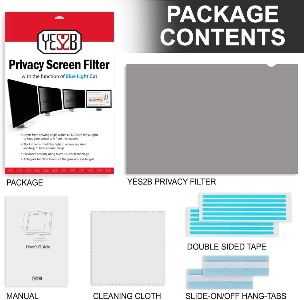 20 Inch Monitor Privacy Screen Filter for 4:3 Widescreen Display, Pack of 2 Y171