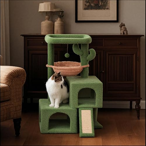 37.4" Green Cat Tree Tower with Condos G719