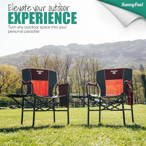 Oversized Portable Folding Camping Chair with Side Table Z59688