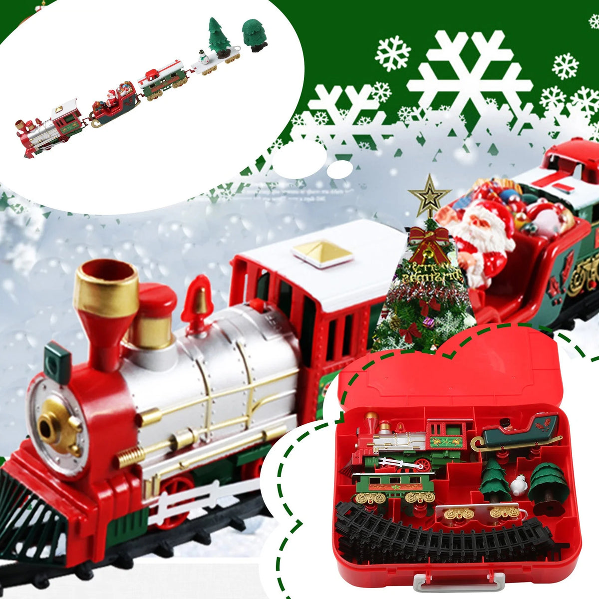Battery Operated Toy Train Set with Railway Tracks B3185