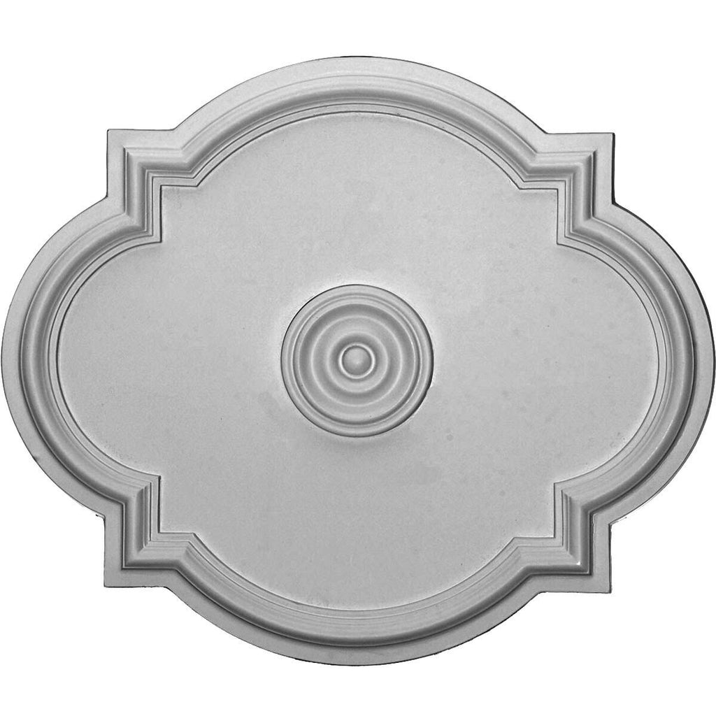 24x22W x 20 1/2x22H x 1 1/8x22P Ceiling Medallion, Hand-Painted Pot of Cream Crackle D287564