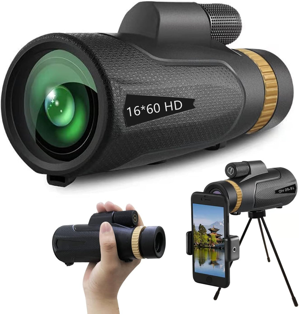 12~16X60 Waterproof HD Monocular Telescope with Tripod K538299