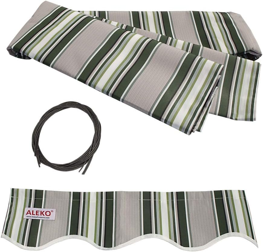 Red/White Stripe Retractable Motorized Patio Awning, 20' x 10' X2369