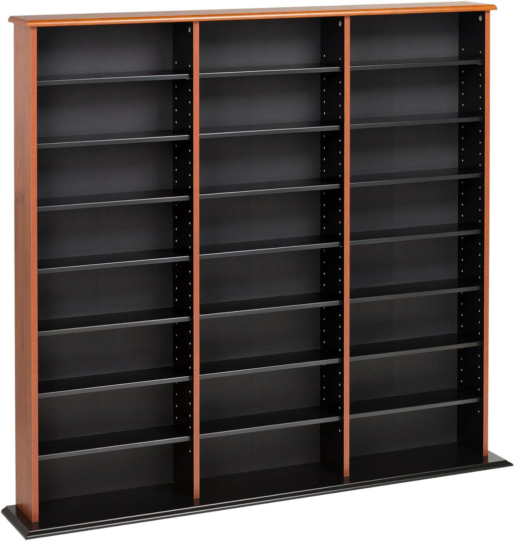 Triple Wide Wall CD Rack - Cherry & Black Q276