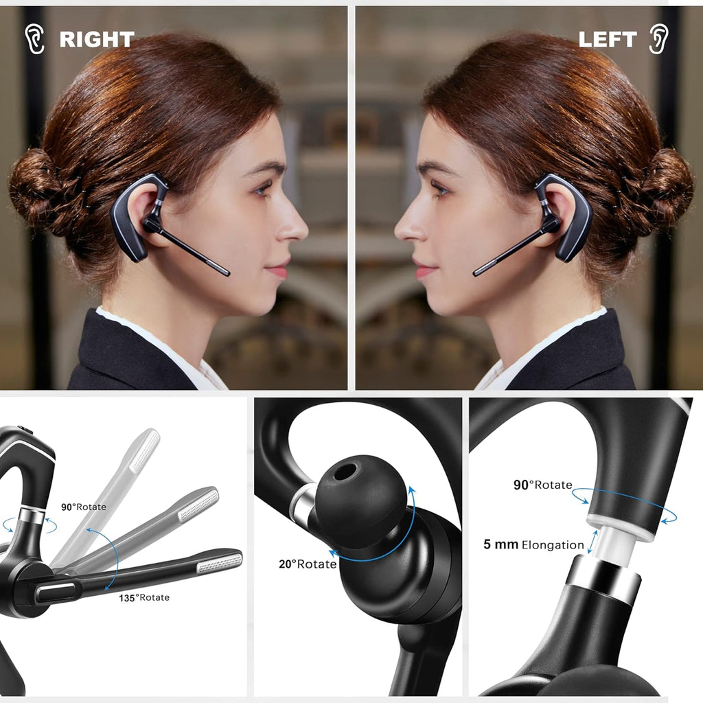 Wireless Bluetooth Headset with Charging Case, Noise Canceling Mic, Pack of 2 J11909