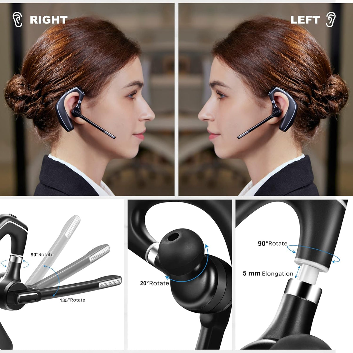 Wireless Bluetooth Headset with Charging Case, Noise Canceling Mic, Pack of 2 J11909