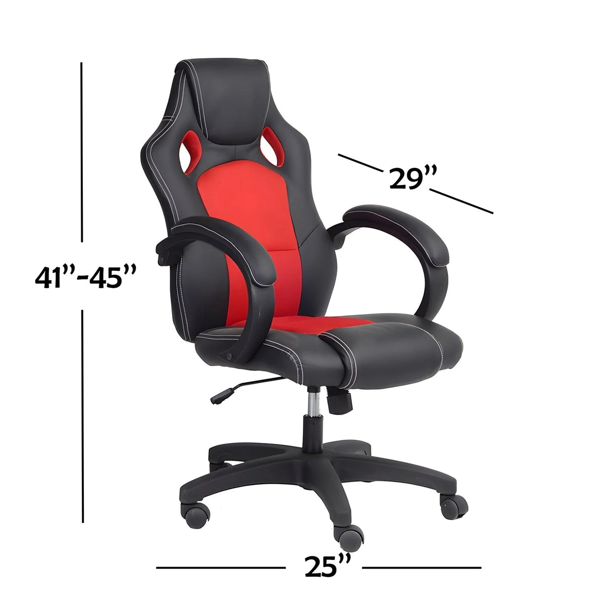 Office Chair on Wheels Variable Height Black and Red F2238
