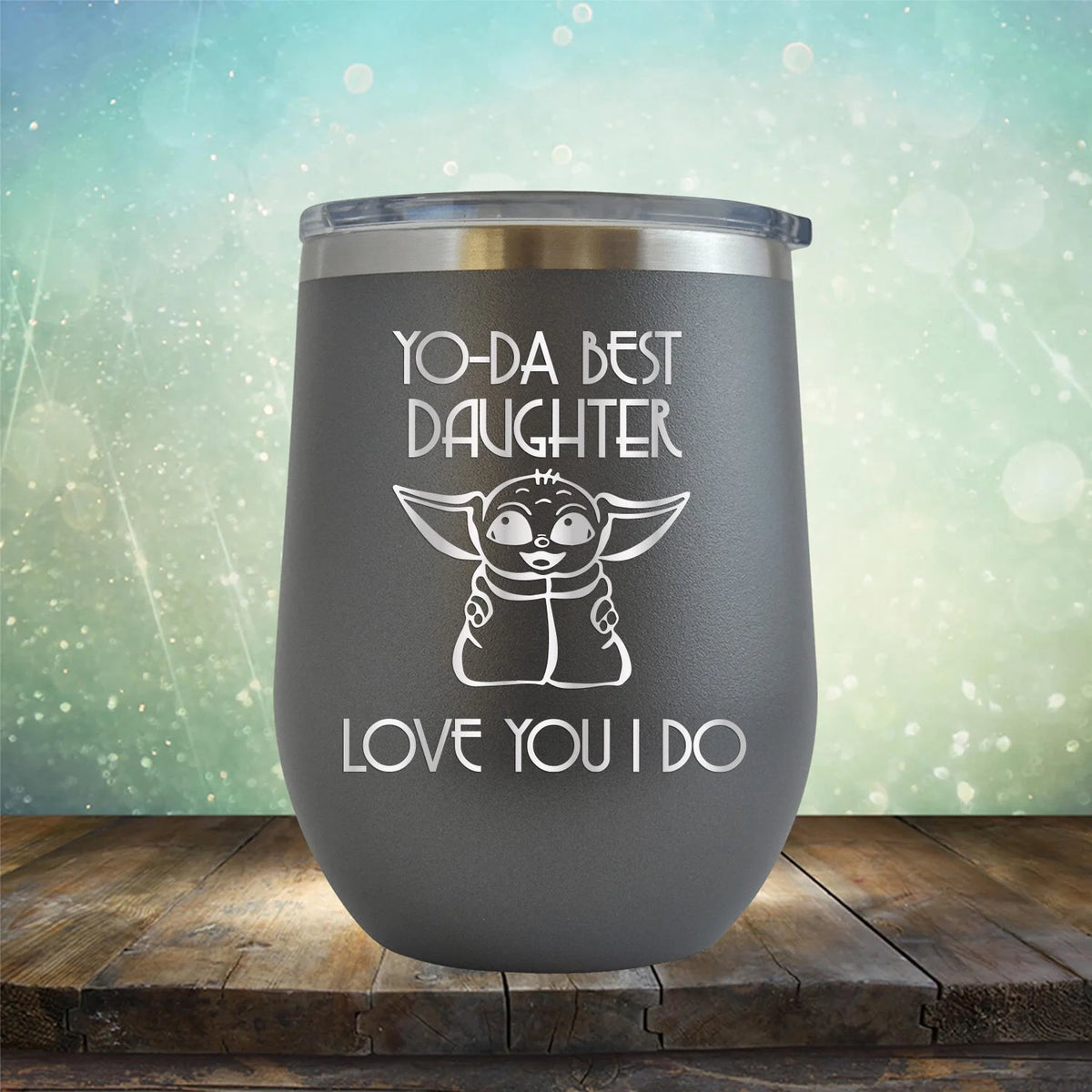 Engraved 12 oz Grey Wine Cup Z24659