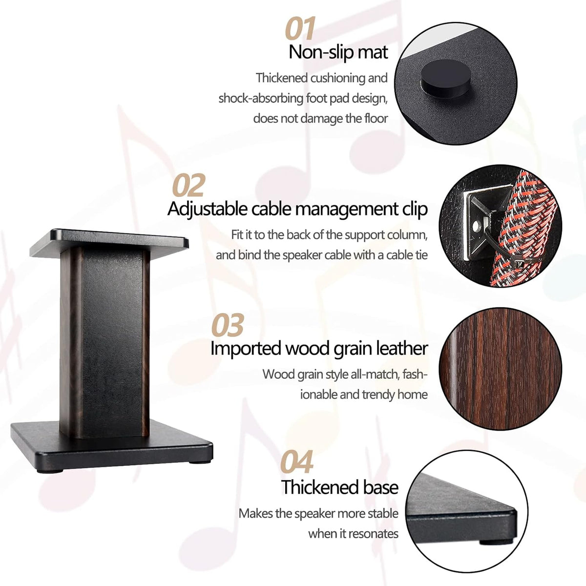 Wood Speaker Stands (Pair) Pack of 2 G17294