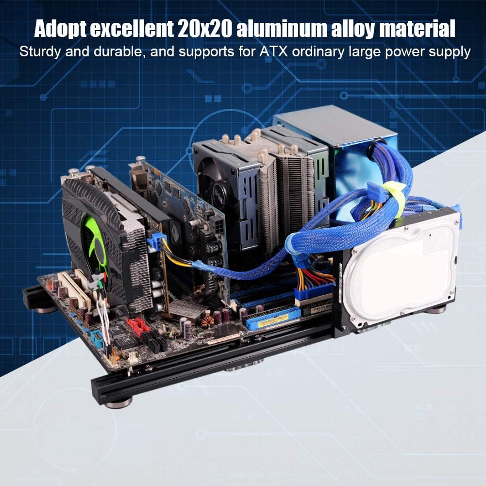 Black Aluminum Alloy ATX Open Air PC Test Bench Case A68429