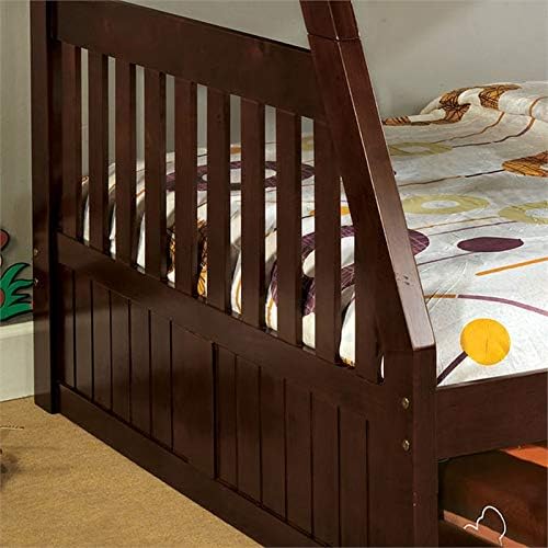 Twin Over Full Bunk Bed in Dark Walnut M44335