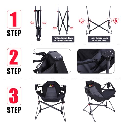 Heated Camping Chair with Cup Holder and Side Pocket X9811
