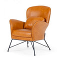 Brown Faux Leather Accent Chair F802853