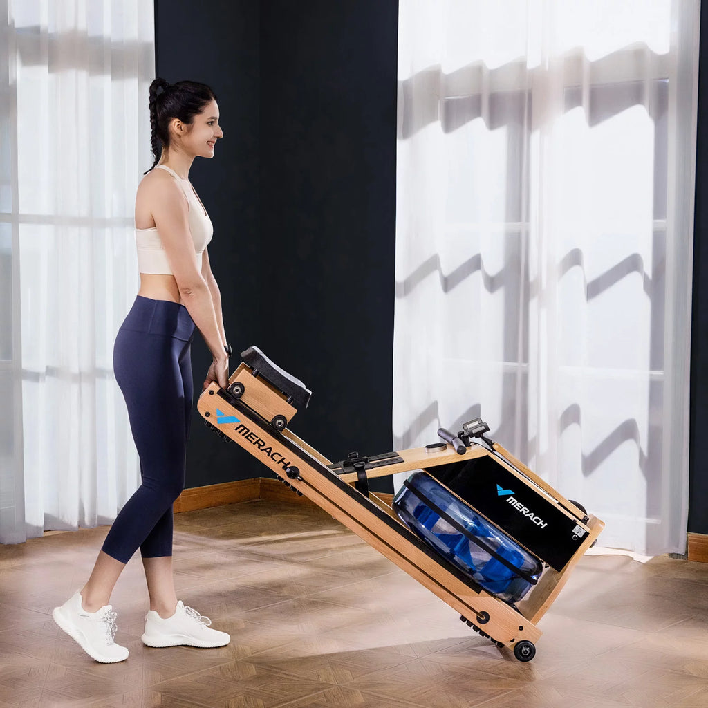 Foldable Solid Wood Rowing Machine F2462