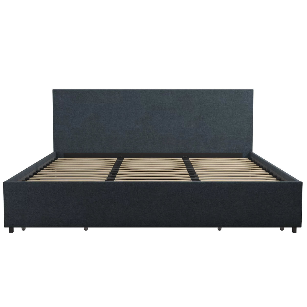 Dark Grey Linen Upholstered Storage Bed Frame P773