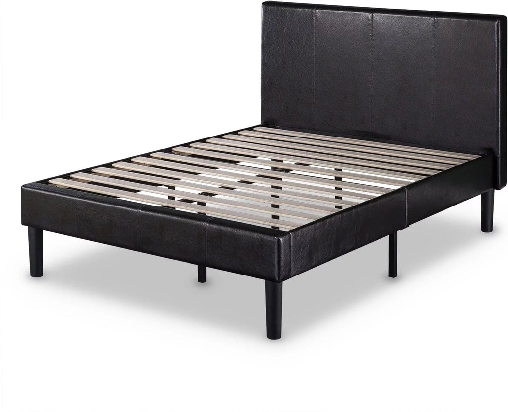 Faux Leather Upholstered Platform Bed Frame California King T159