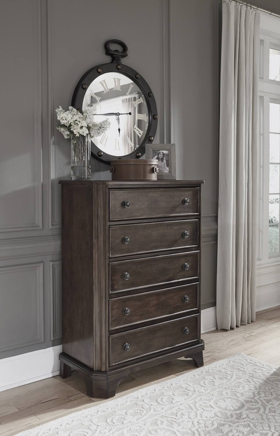 Brown Five Drawer Chest Z891799