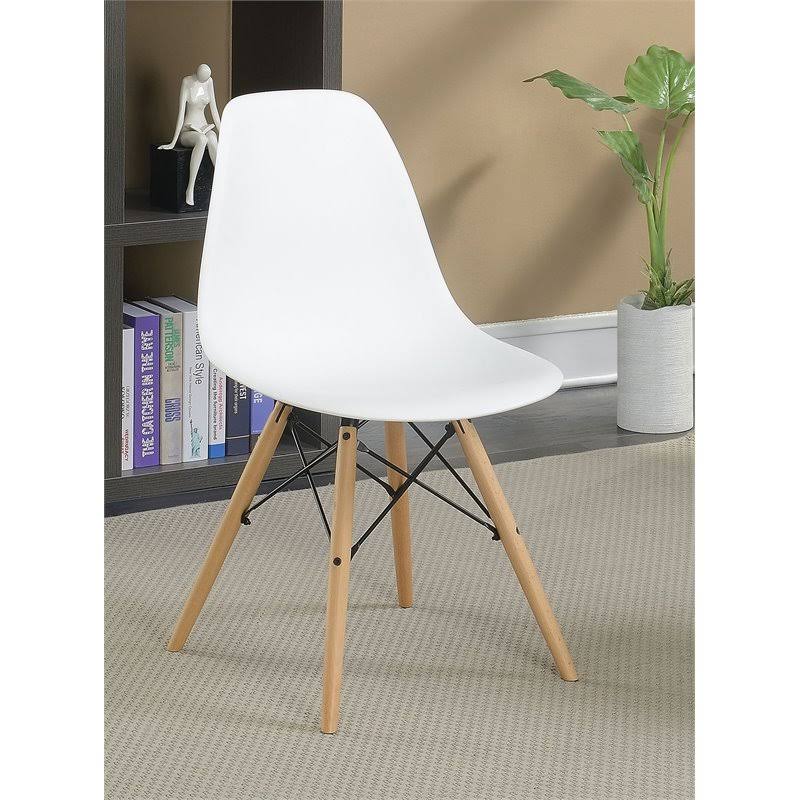 White Plastic Dining Side Chair (Set of 2) Q57539