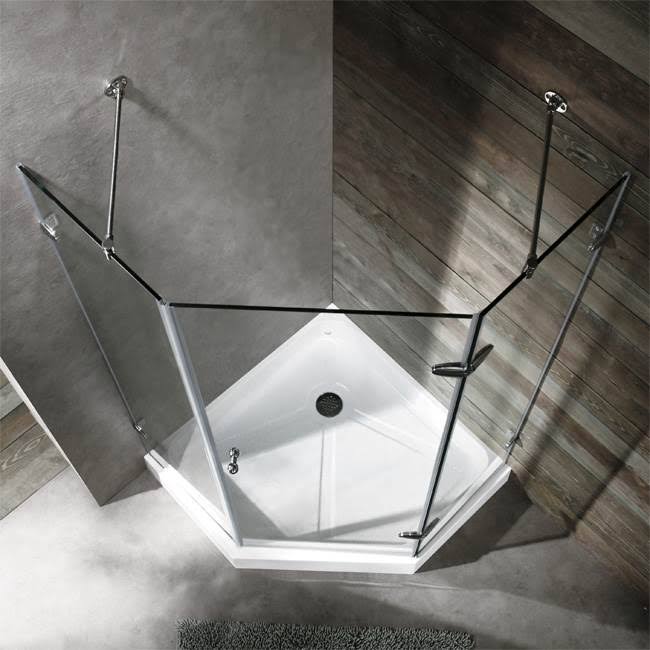 Frameless Neo-Angle Shower Enclosure with Low-Profile Base D36007