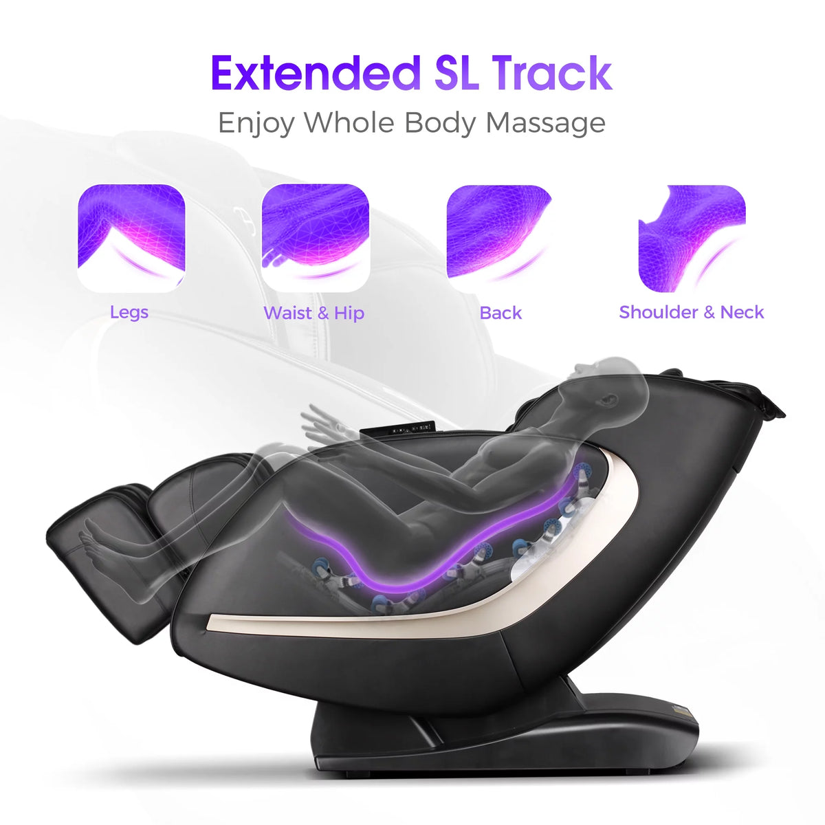 4D Full Body Massage Chair Zero Gravity Shiatsu Recliner with Heat Black H211