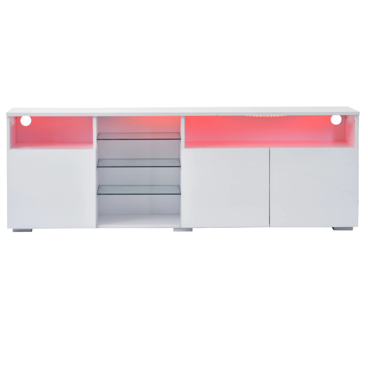 White High Gloss TV Cabinet with LED Lights Y6886