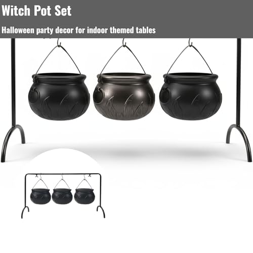 Black Cauldron Set with Stand O755