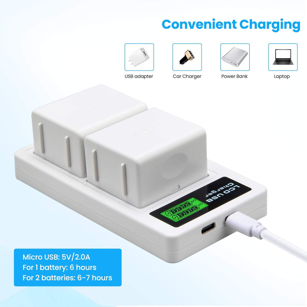 2-Pack Rechargeable Batteries and LCD Dual Charger for Arlo Camera X95479