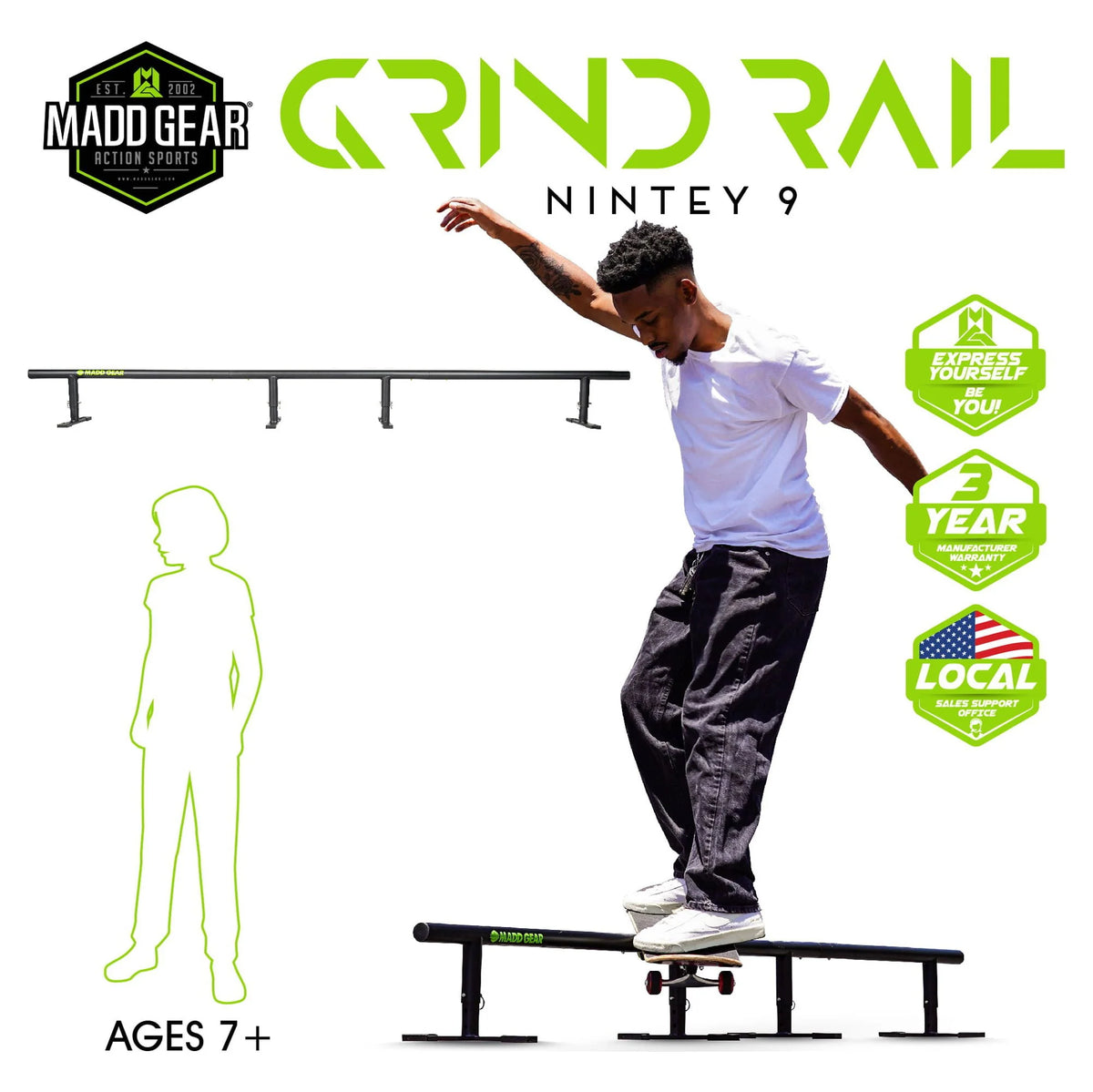 55 Long 3-Step Adjustable Height Skate Rail J774788