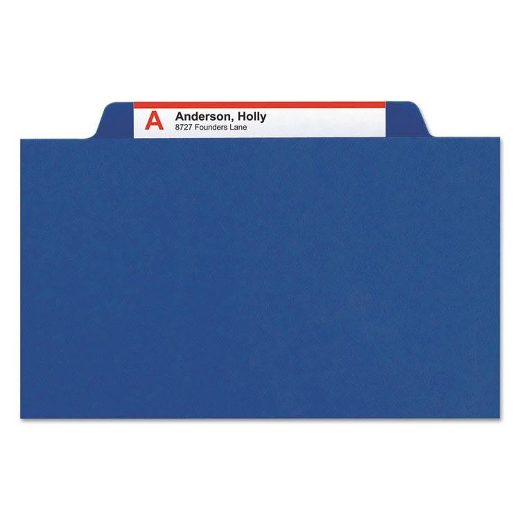 Dark Blue Legal Size Pressboard Classification Folders with Fasteners, 10/Box J2208