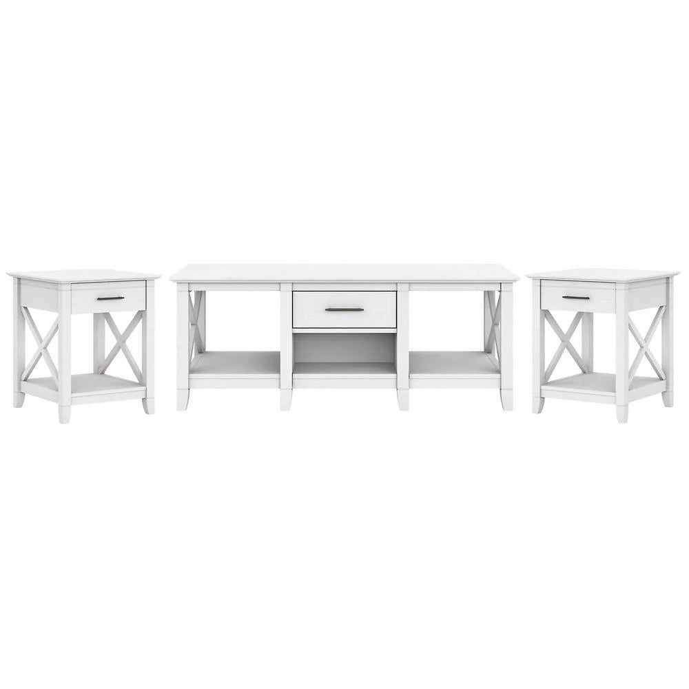 Pure White Oak Coffee Table with End Tables F46148