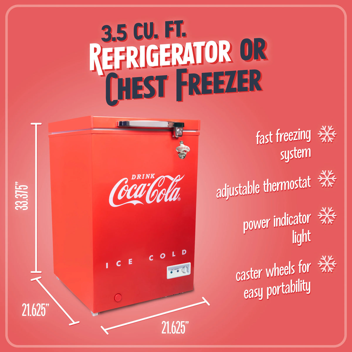 Red 3.5 Cu.Ft. Refrigerator & Chest Freezer F839