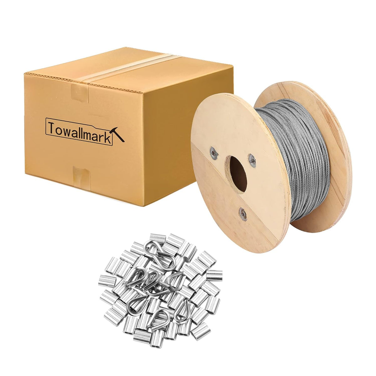 1/8 Stainless Steel Cable Wire Rope, 400FT T316 7x7 Strand Core L7157