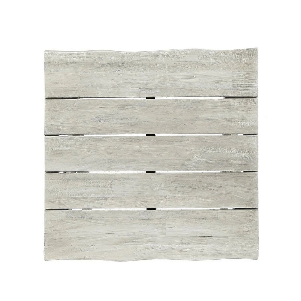 Light Gray Acacia Wood Outdoor Side Table U3165