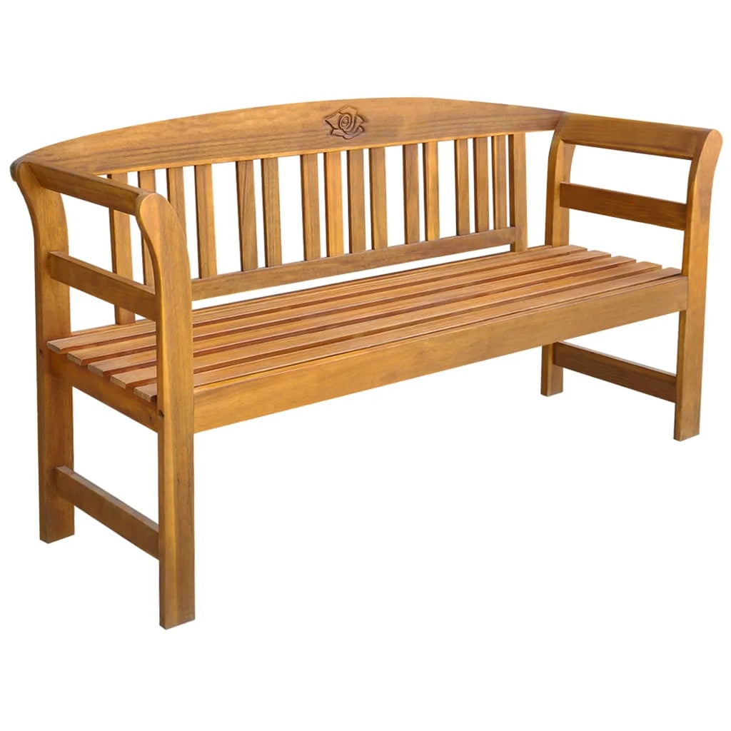 Beige Cushion Acacia Wood Garden Bench L271