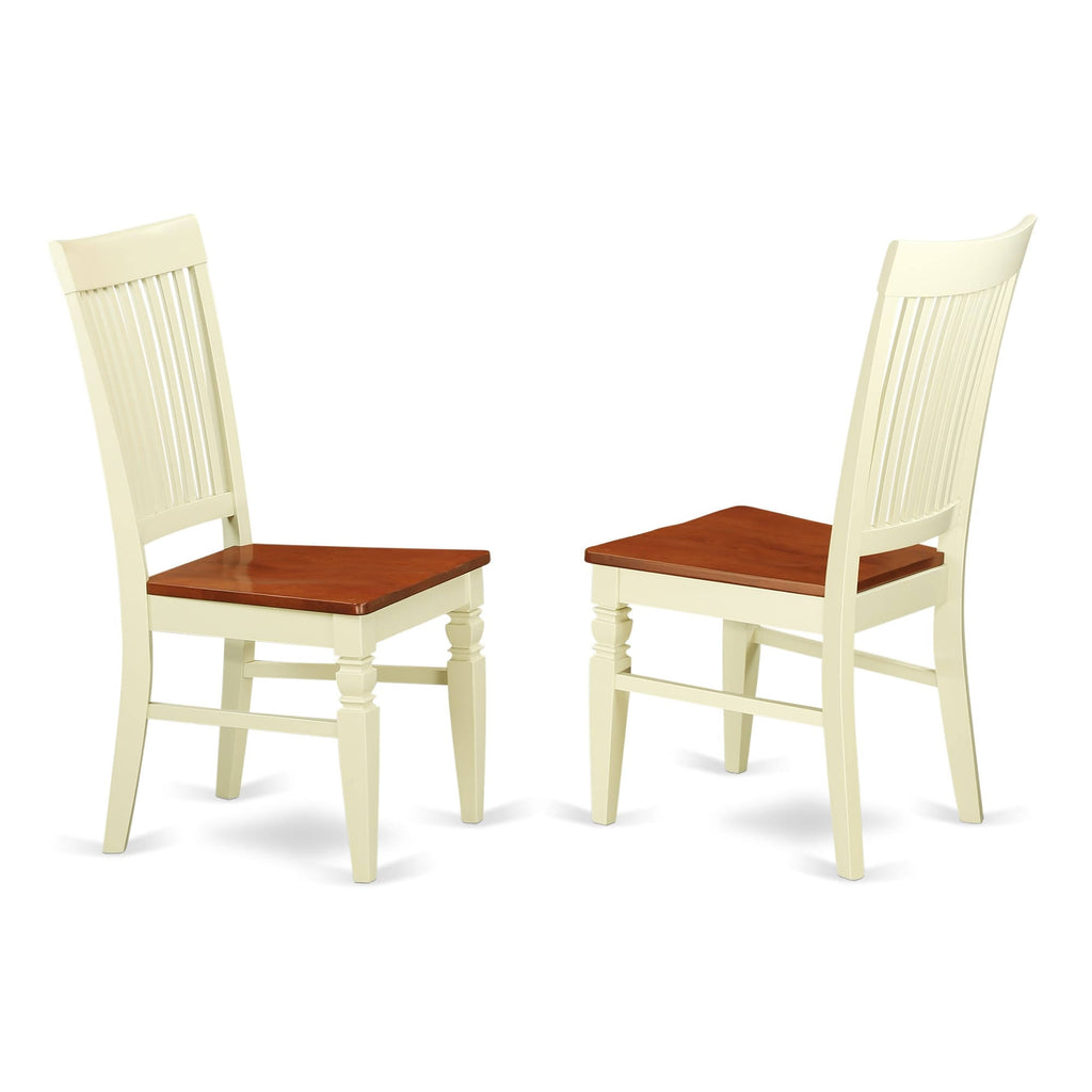 Black Wood Seat Chair with Slatted Back - Set of 2 K66599