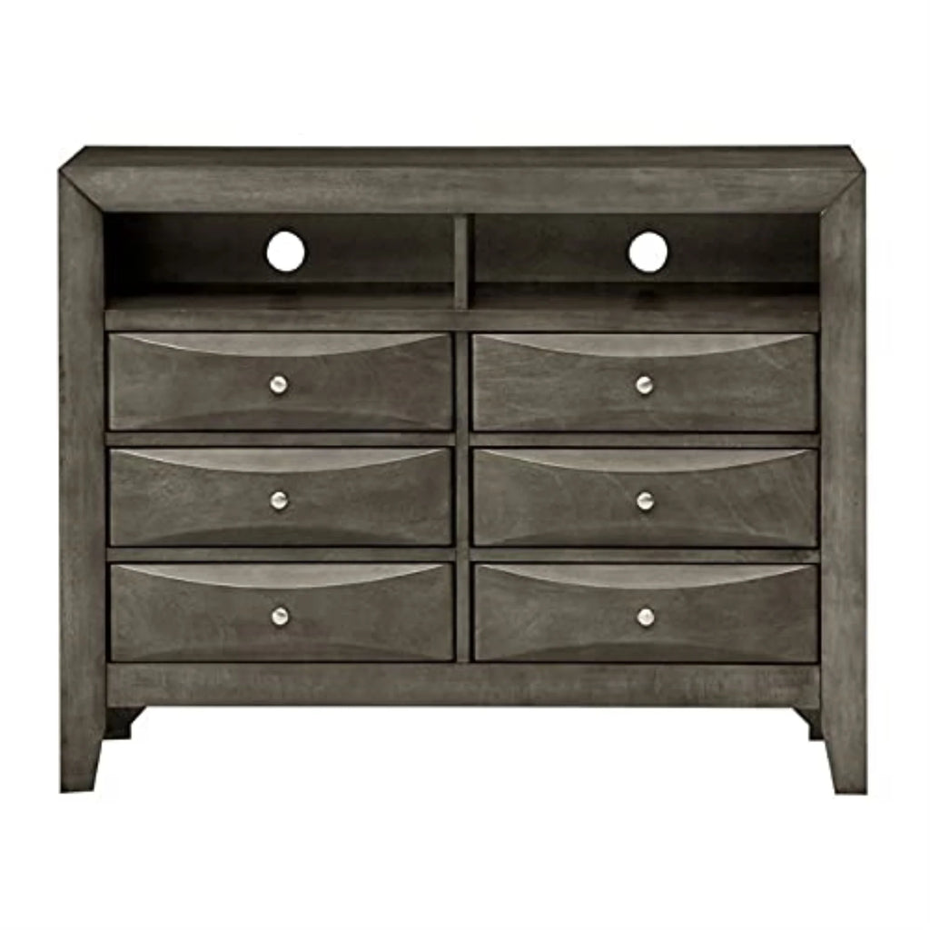 Gray 6 Drawer TV Stand I197