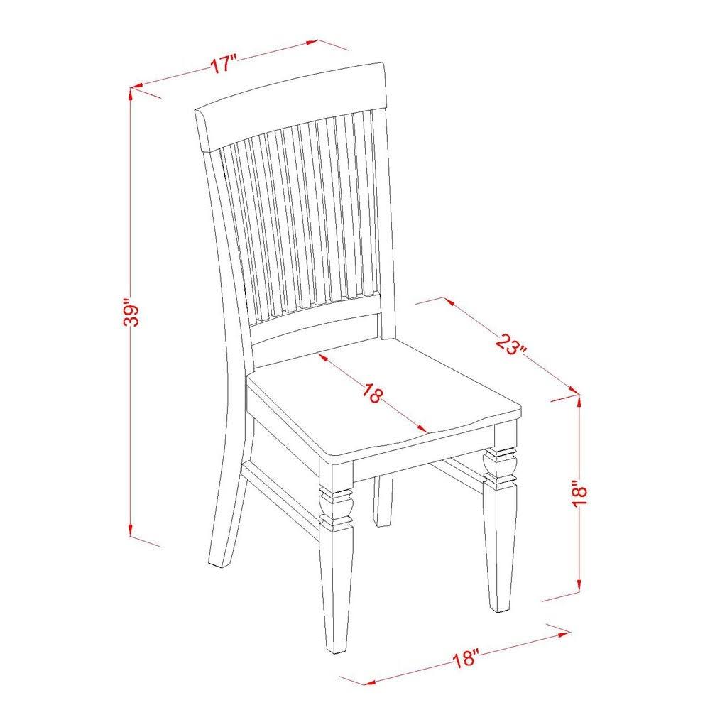 Black Wood Seat Chair with Slatted Back - Set of 2 K66599
